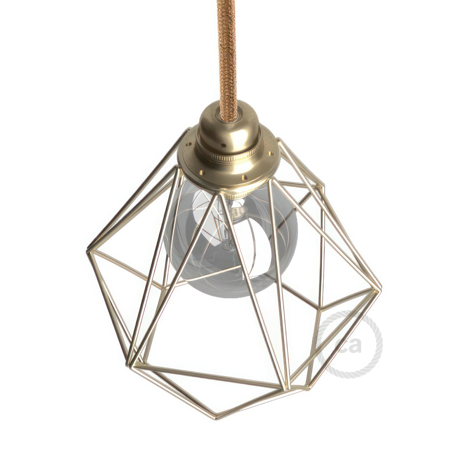 Naked light bulb cage metal lampshade Diamond with E27 fitting