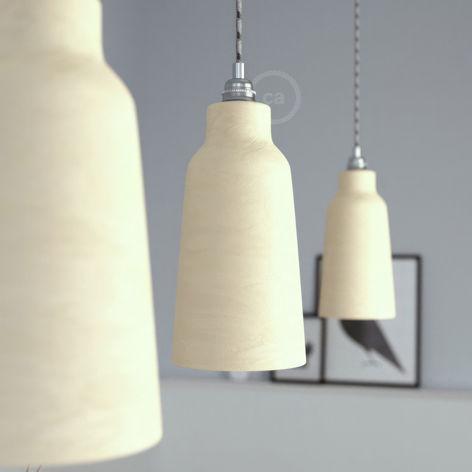 Ceramic lampshade Bottle, Materia collection - Made in Italy