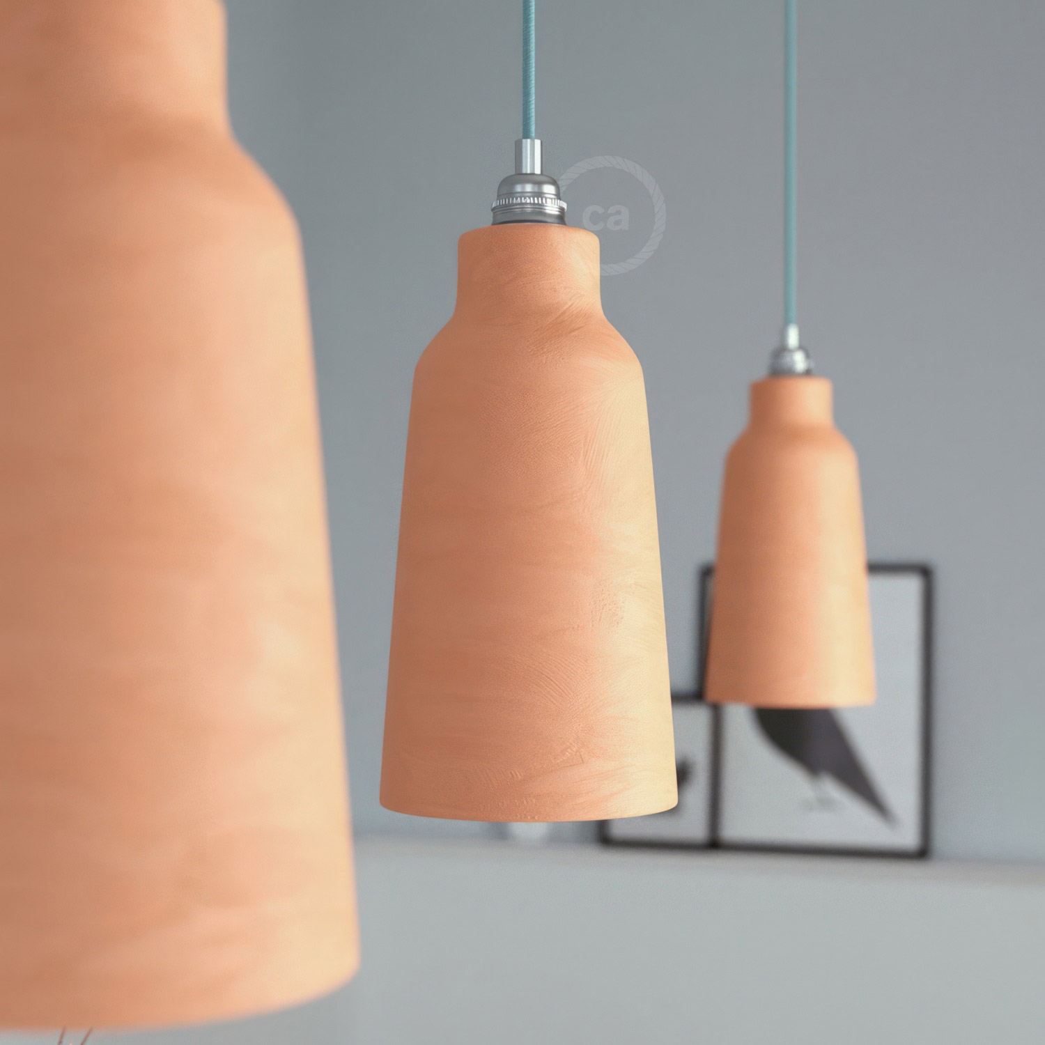 Ceramic lampshade Bottle, Materia collection - Made in Italy