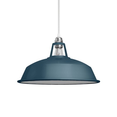 Harbour lampshade in polished metal with E27 fitting, 38 cm diameter