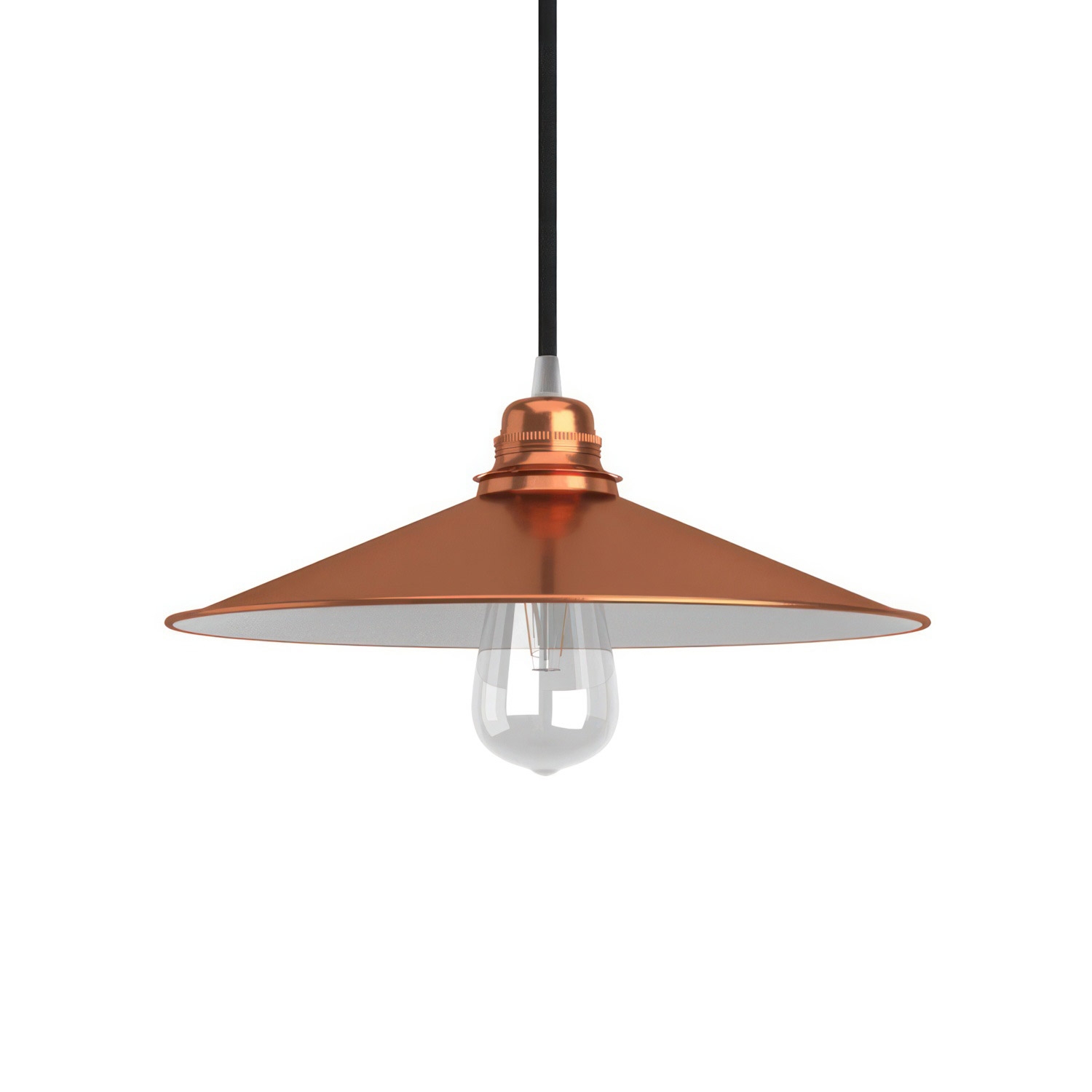 Swing lampshade in polished metal with E27 fitting