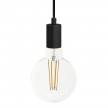 Pendant lamp with textile cable and monochrome metal details - Made in Italy