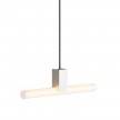 Pendant lamp with textile cable, S14d Syntax® lamp holder and metal details - Made in Italy