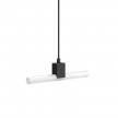 Pendant lamp with textile cable, S14d Syntax® lamp holder and metal details - Made in Italy
