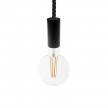 Pendant lamp with XL 16mm nautical cord painted wood details - Made in Italy