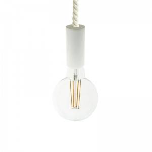 Pendant lamp with XL 16mm nautical cord painted wood details - Made in Italy