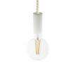 Pendant lamp with XL 16mm nautical cord painted wood details - Made in Italy