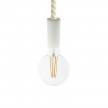 Pendant lamp with 2XL 24mm nautical cord painted wood details - Made in Italy