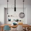 Pendant lamp with 2XL 24mm nautical cord painted wood details - Made in Italy