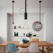 Pendant lamp with 2XL 24mm nautical cord painted wood details - Made in Italy