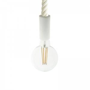 Pendant lamp with 3XL 30mm nautical cord painted wood details - Made in Italy