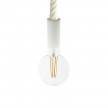 Pendant lamp with 3XL 30mm nautical cord painted wood details - Made in Italy