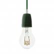 Pendant lamp with textile cable and coloured porcelain details - Made in Italy