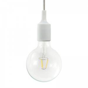 Pendant lamp with textile cable and silicone details - Made in Italy