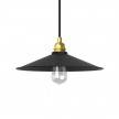 Pendant lamp with textile cable, Swing lampshade and metal details - Made in Italy