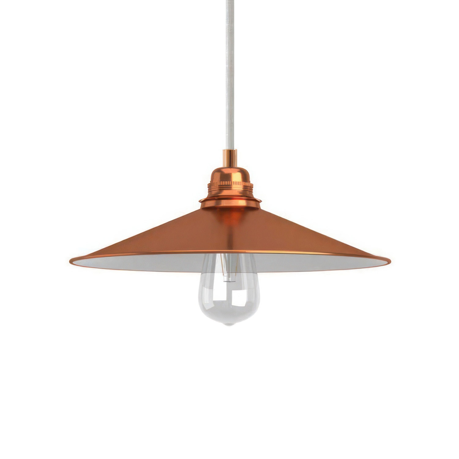 Pendant lamp with textile cable, Swing lampshade and metal details - Made in Italy