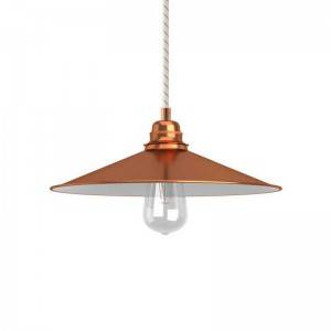 Pendant lamp with textile cable, Swing lampshade and metal details - Made in Italy