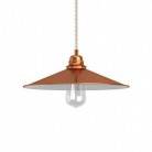 Pendant lamp with textile cable, Swing lampshade and metal details - Made in Italy