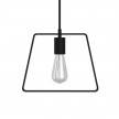 Pendant lamp with textile cable, Duedì Base lampshade and metal details - Made in Italy