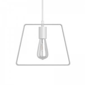 Pendant lamp with textile cable, Duedì Base lampshade and metal details - Made in Italy