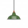 Pendant lamp with textile cable, Bistrot lampshade and metal details - Made in Italy