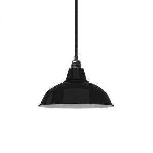 Pendant lamp with textile cable, Bistrot lampshade and metal details - Made in Italy