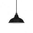 Pendant lamp with textile cable, Bistrot lampshade and metal details - Made in Italy