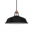 Pendant lamp with textile cable, Harbour lampshade and metal details - Made in Italy