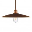 Pendant lamp with textile cable, ceramic Dish lampshade and metal details - Made in Italy
