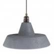 Pendant lamp with textile cable, Industrial ceramic lampshade and metal finishes - Made in Italy