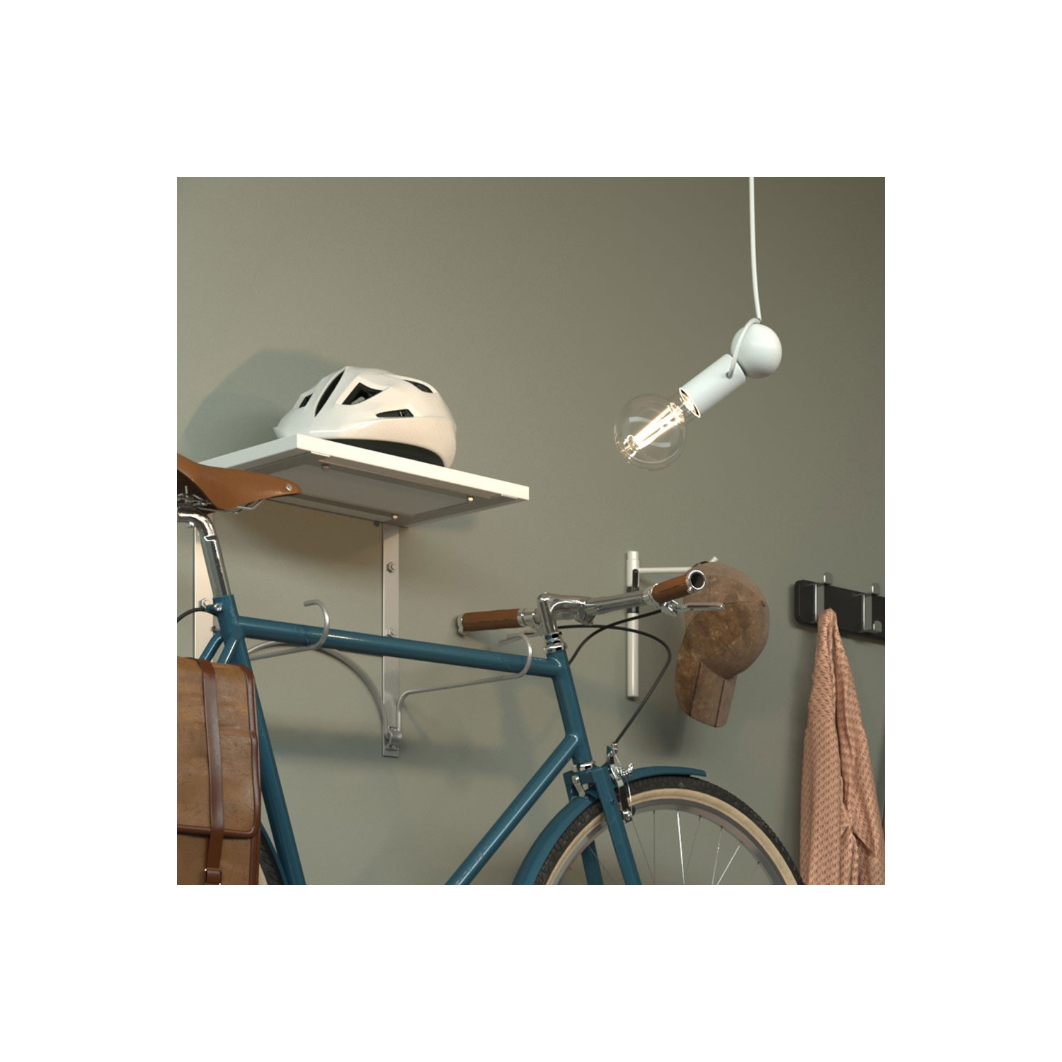 Magnetico®-Pendel suspension lamp with textile cable and adjustable magnetic lamp holder - Made in Italy