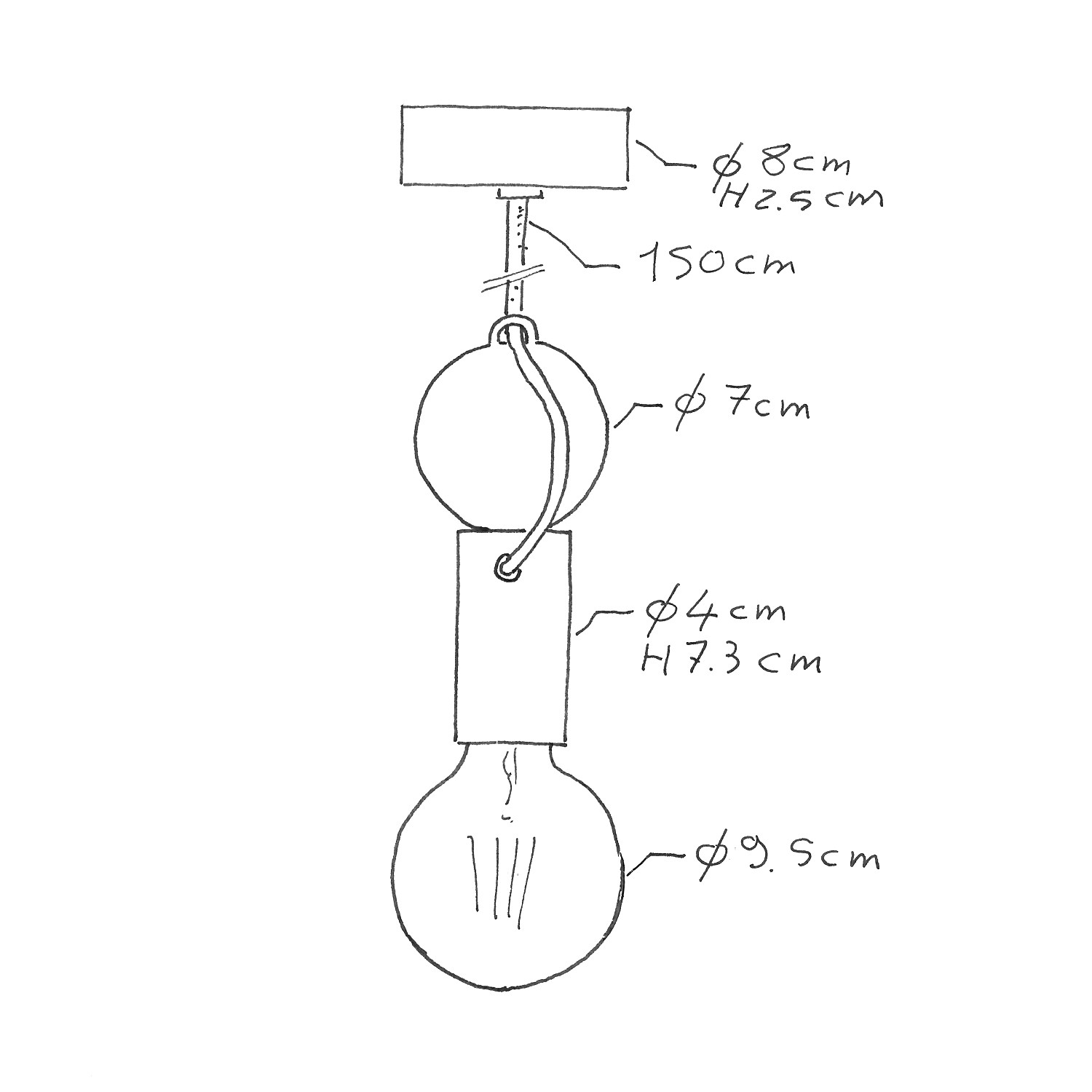 Magnetico®-Pendel suspension lamp with textile cable and adjustable magnetic lamp holder - Made in Italy