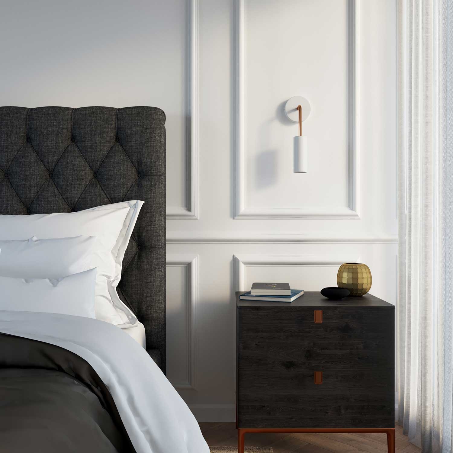 Black bedside discount wall lamp