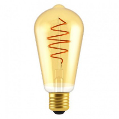 LED Bulb Edison ST64 Golden Croissant Line with Spiral Filament 5W E27 Dimmable 2000K