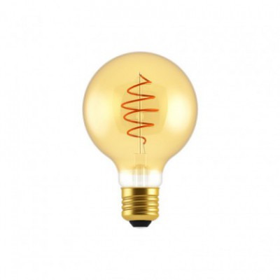 LED Bulb Globe G80 Golden Croissant Line with Spiral Filament 5W E27 Dimmable 2000K