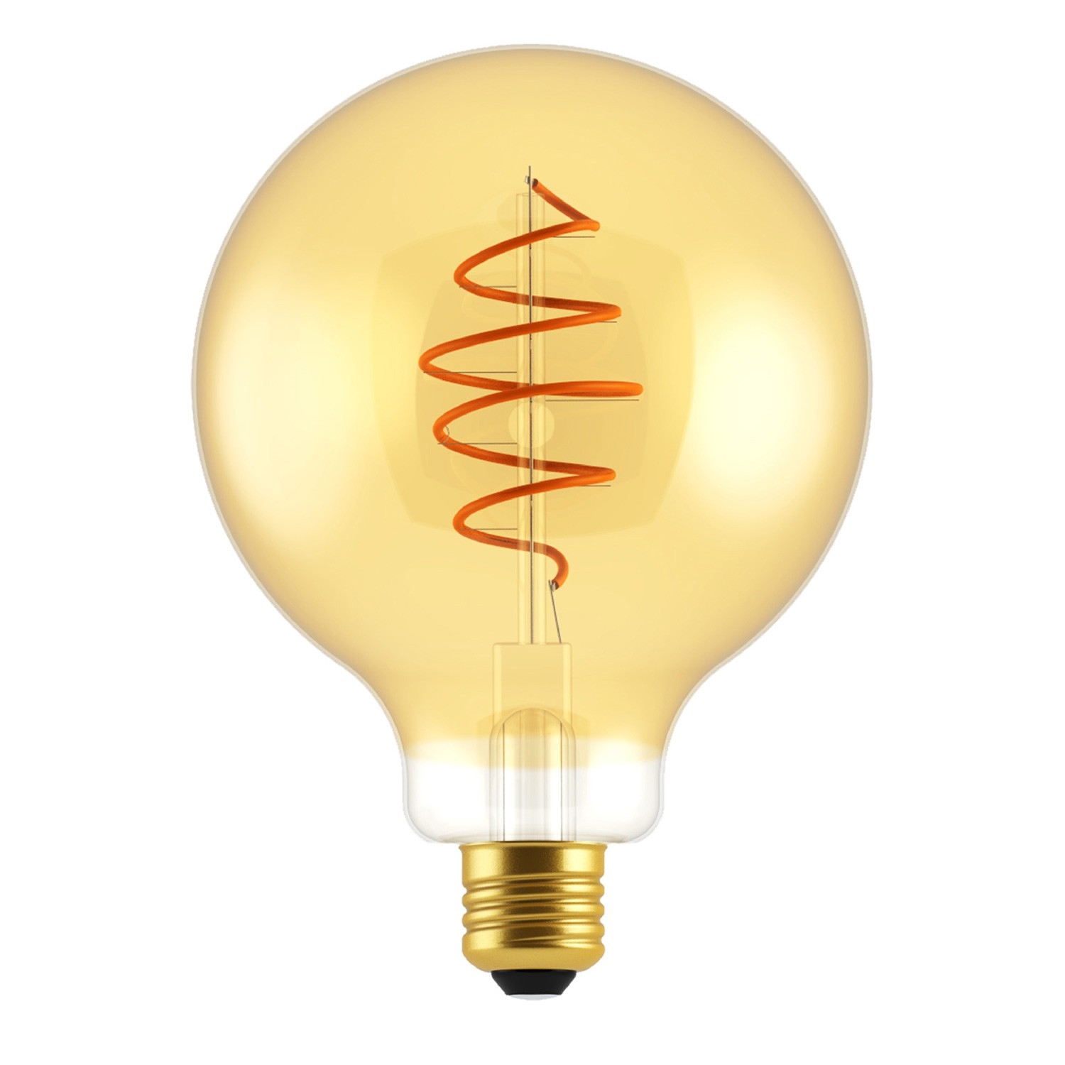 LED Blub Globe G125 Golden Croissant Line with Spiral Filament 5W E27 Dimmable 2000K