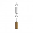 Tub-E14, spotlight double metal tube, with double E-14 lamp holder ring