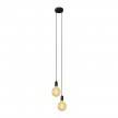 2-light multi-pendant lamp featuring fabric cable and metal finishes