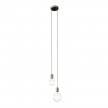 2-light multi-pendant lamp featuring fabric cable and metal finishes