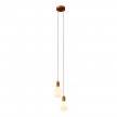 2-light multi-pendant lamp featuring fabric cable and metal finishes