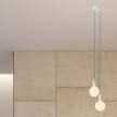 2-light multi-pendant lamp featuring fabric cable and metal finishes