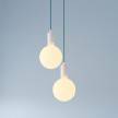 2-light multi-pendant lamp featuring fabric cable and metal finishes