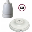 Porcelain socket and rose kit, without cable