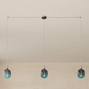 Spider - 3-light multi-pendant Made in Italy lamp featuring fabric cable and metal finishes