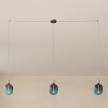 Spider - 3-light multi-pendant Made in Italy lamp featuring fabric cable and metal finishes