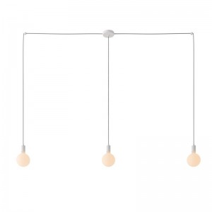 Spider - 3-light multi-pendant Made in Italy lamp featuring fabric cable and metal finishes