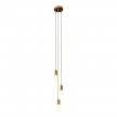 3-light multi-pendant lamp featuring fabric cable and metal finishes