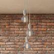 3-light multi-pendant lamp featuring fabric cable and metal finishes