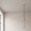 3-light pendant lamp with 200 mm round Rose-One, featuring fabric cable and concrete finishes