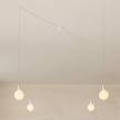 Spider - 4-light multi-pendant Made in Italy lamp featuring fabric cable and metal finishes
